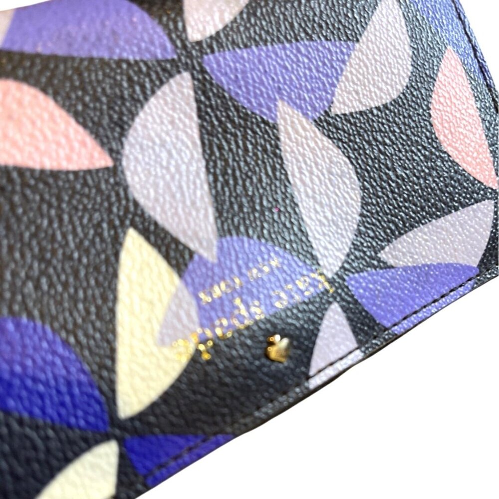 Kate Spade New York Hawthorne Lane Spinner Stacy wallet navy multi Size 4x7 - Picture 3 of 15